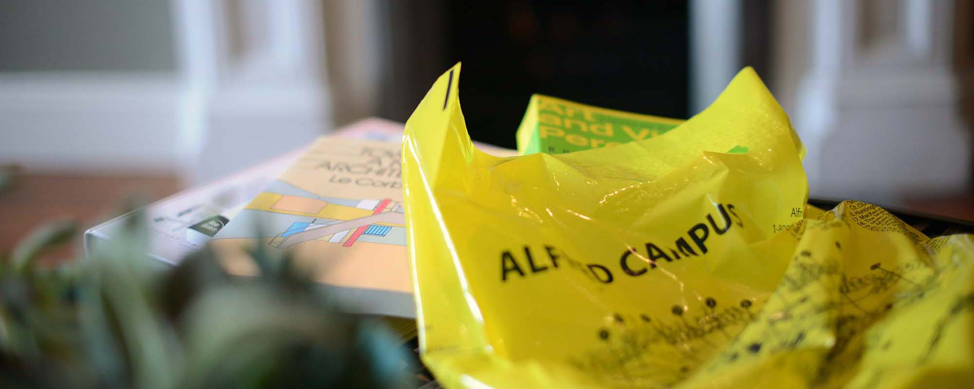 yellow plastic bag